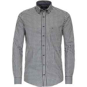 CASA MODA Sport casual fit overhemd - structuur - groen geruit - Strijkvriendelijk - Boordmaat: 41 - 42