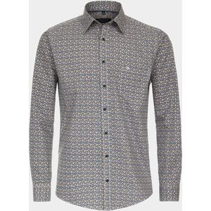 CASA MODA - Sport Casual Fit - Overhemd - Geel Dessin - Strijkvriendelijk