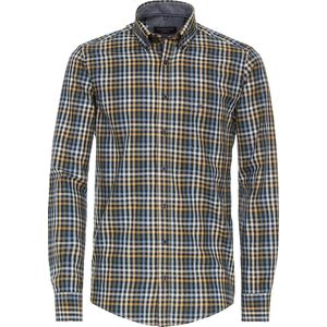 CASA MODA - Sport Casual Fit Overhemd - Beige Geruit - Strijkvriendelijk