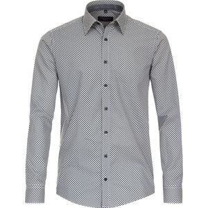 CASA MODA Sport Casual Fit Overhemd - Popeline - Blauw Dessin - Strijkvriendelijk