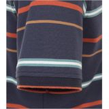 CASA MODA comfort fit heren polo, blauw gestreept
