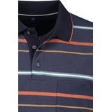 CASA MODA comfort fit heren polo, blauw gestreept