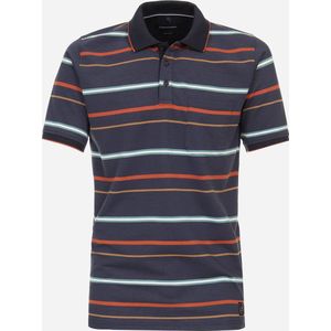 CASA MODA comfort fit heren polo, blauw gestreept
