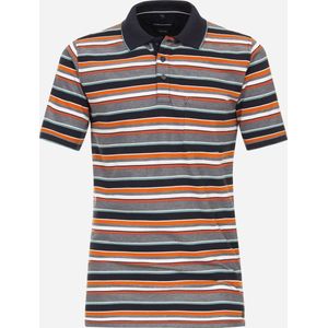 CASA MODA comfort fit heren polo, oranje gestreept