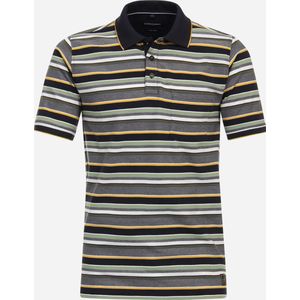 CASA MODA - Heren Polo - Geel Gestreept - Korte Mouwen - Pique Kwaliteit