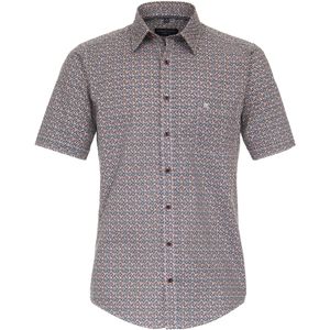 CASA MODA - Sport Casual Fit - Overhemd - Oranje Dessin - Korte Mouw - Strijkvriendelijk