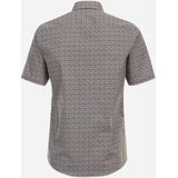 CASA MODA - Sport Casual Fit - Overhemd - Geel Dessin - Korte Mouw - Strijkvriendelijk