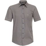 CASA MODA - Sport Casual Fit - Overhemd - Geel Dessin - Korte Mouw - Strijkvriendelijk