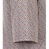 CASA MODA Sport casual fit overhemd, korte mouw, twill, blauw met wit en oranje dessin