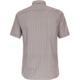 CASA MODA Sport casual fit overhemd, korte mouw, twill, blauw met wit en oranje dessin