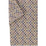 CASA MODA Sport casual fit overhemd, korte mouw, twill, blauw met wit en oranje dessin