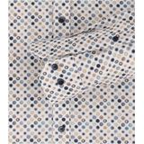 VENTI - Body Fit Overhemd - Popeline - Blauw Dessin - Strijkvriendelijk