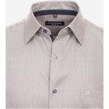 CASA MODA - Dobby - Overhemd - Beige - Blauw Wit Mini Dessin - Strijkvrij