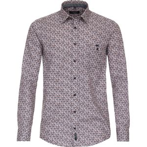 CASA MODA - Sport Casual Fit - Overhemd - Antraciet Dessin - Strijkvriendelijk