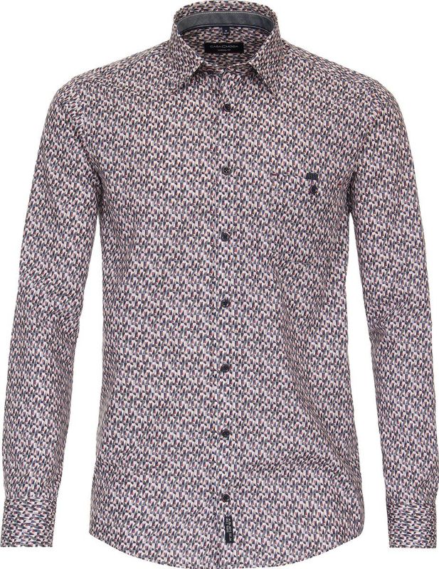 CASA MODA - Sport Casual Fit - Overhemd - Antraciet Dessin - Popeline