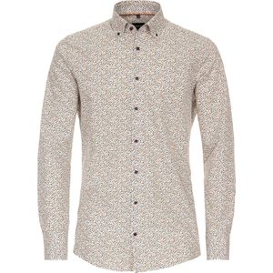 VENTI modern fit overhemd, popeline, oranje dessin