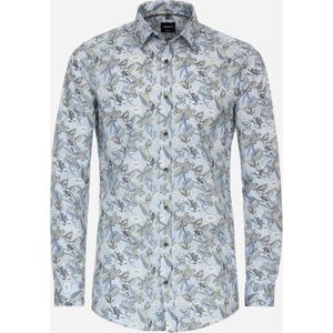 VENTI - Multicolor Fantasie - Overhemd - Blauw - Strijkvriendelijk - Boordmaat: 40