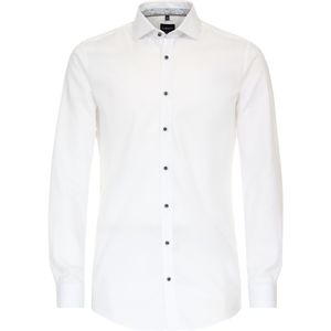 VENTI body fit overhemd, dobby, wit