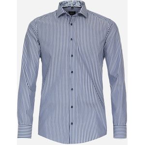 VENTI modern fit overhemd, dobby, blauw gestreept
