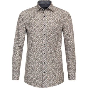 CASA MODA Sport casual fit overhemd, popeline, rood dessin