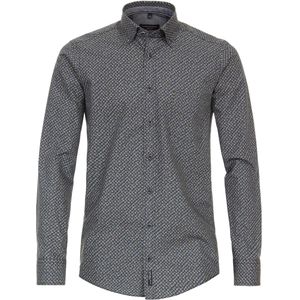 CASA MODA Sport casual fit overhemd, popeline, groen dessin