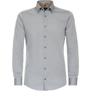 VENTI - Modern Fit - Overhemd - Grijs - Popeline - Strijkvrij