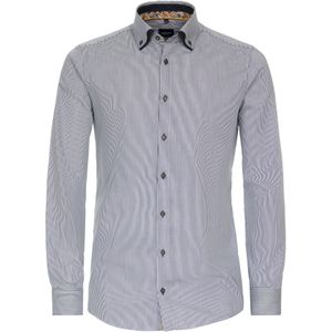 VENTI - Blauw Gestreept Overhemd - Button Down Kraag - Strijkvriendelijk