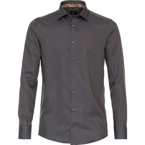 VENTI - Modern Fit - Overhemd - Bruin - Strijkvrij - Boordmaat: 39