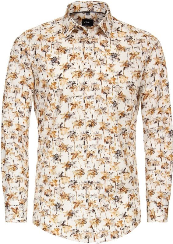 VENTI - Overhemd - Oranje - Modern Fit - Popeline