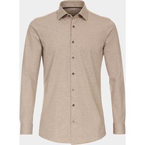 Venti - Overhemd - Beige - Katoen/Elastaan - Regular Fit