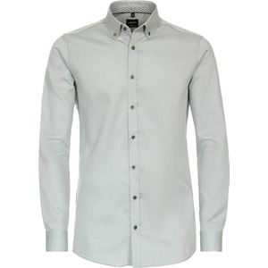 VENTI - Body Fit Overhemd - Groen - Strijkvriendelijk