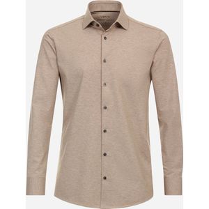 VENTI - Overhemd - Beige - Katoen - Kent Kraag - Slim Fit