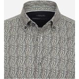 VENTI - Modern Fit Overhemd - Groen Dessin - Jersey - Strijkvriendelijk