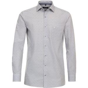 CASA MODA comfort fit overhemd, popeline, blauw met wit dessin