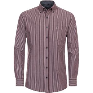 CASA MODA - Sport Comfort Fit - Overhemd - Rood Gestreept - Popeline