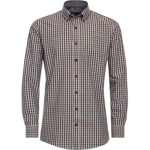 CASA MODA - Casual Comfort Fit Overhemd - Blauw - Structuurweving