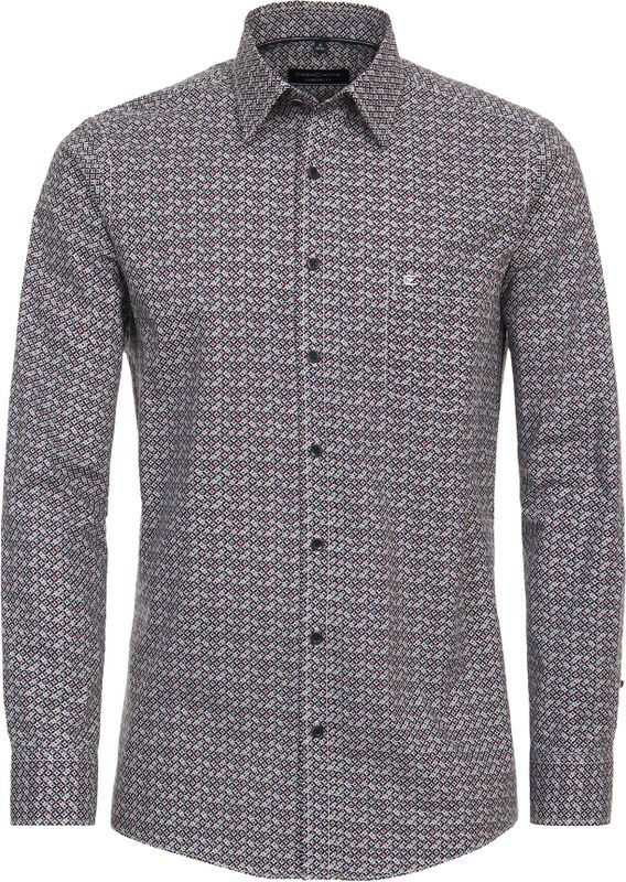 CASA MODA Sport comfort fit overhemd, popeline, rood dessin