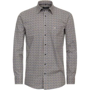 CASA MODA - Sport Comfort Fit - Overhemd - Geel Dessin - Strijkvriendelijk