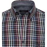 CASA MODA - Sport Comfort Fit Overhemd - Rood Geruit - Strijkvriendelijk
