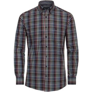 CASA MODA - Sport Comfort Fit Overhemd - Rood Geruit - Strijkvriendelijk