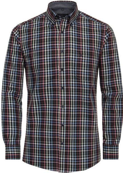 CASA MODA - Sport Comfort Fit Overhemd - Rood Geruit - Strijkvriendelijk