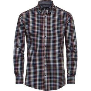 CASA MODA - Sport Comfort Fit Overhemd - Rood Geruit - Strijkvriendelijk