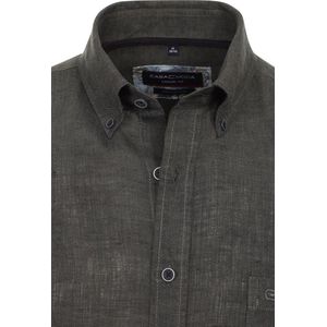 Casa Moda - Overhemd - Groen - 100% Linnen - Wijde Fit