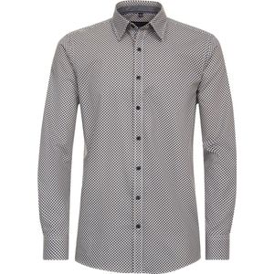 CASA MODA - Multicolor Fantasie - Overhemd - Blauw - 100% Katoen - Strijkvriendelijk - Boordmaat: 41-42