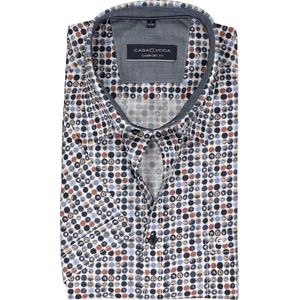 CASA MODA - Casual Overhemd - Korte Mouwen - Blauw - Poplin