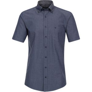 CASA MODA - Sport Comfort Fit - Overhemd - Blauw Gestreept - Korte Mouw - Strijkvriendelijk