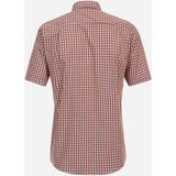 CASA MODA - Sport Comfort Fit Overhemd - Oranje Geruit - Korte Mouw - Strijkvriendelijk