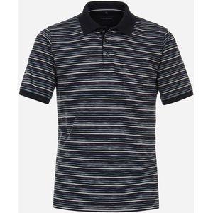 CASA MODA comfort fit heren polo, blauw gestreept