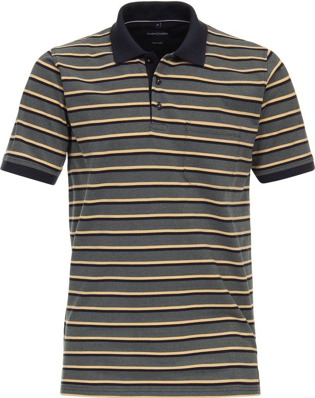 Casa Moda Poloshirt Strepen Groen - Heren
