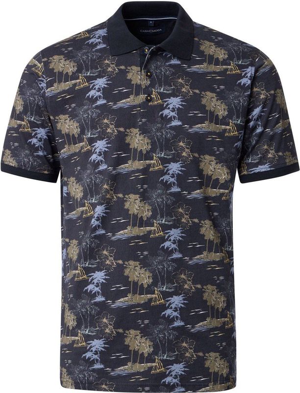 Casa Moda Poloshirt Print Navy - Heren